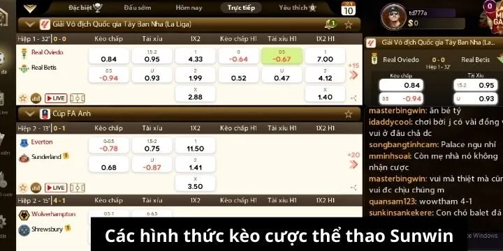 Các sản phẩm đặc sắc nhất của sảnh thể thao Sunwin 