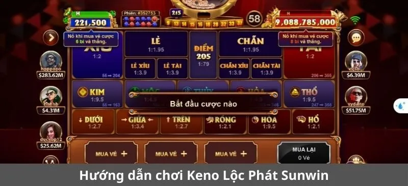 Hướng dẫn chơi Keno Lộc Phát Sunwin chuẩn từng bước